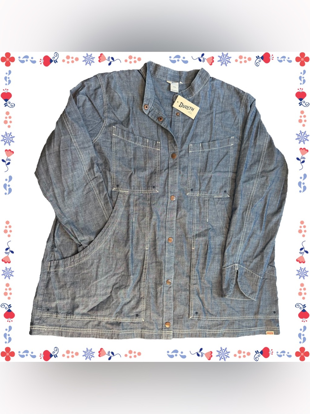 Duluth Trading Co🌷Denim-Style Utility Jacket ~ NWT ~ XXL